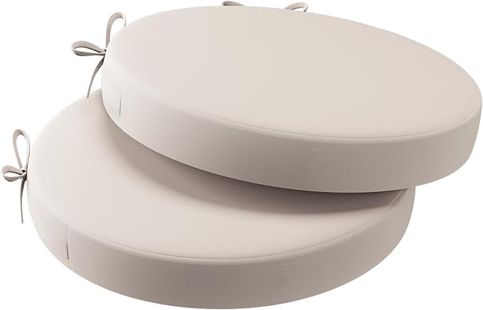 AAAAAcessories Outdoor Seat Cushions for Chairs, Waterproof, Fade-Resistant Patio Furniture Replacement Cushions, 15" x 15" x 2", Set of 2, Khaki Beige-VerdiqueGarden