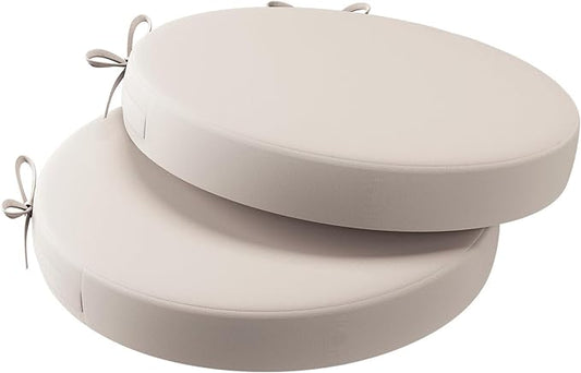 AAAAAcessories Outdoor Seat Cushions for Chairs, Waterproof, Fade-Resistant Patio Furniture Replacement Cushions, 15" x 15" x 2", Set of 2, Khaki Beige-VerdiqueGarden
