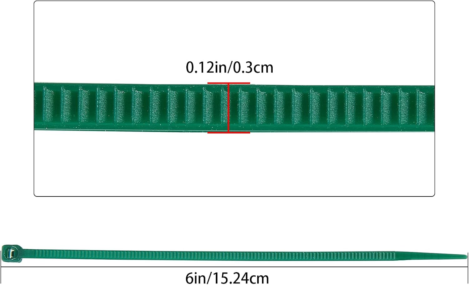 Green Zip Ties 6 inch 3mm Dark Green Nylon Garden Cable Zip Ties Self Locking Cable Ties Twist Ties, Multi-Purpose Cable Tie(100 Pcs)-VerdiqueGarden