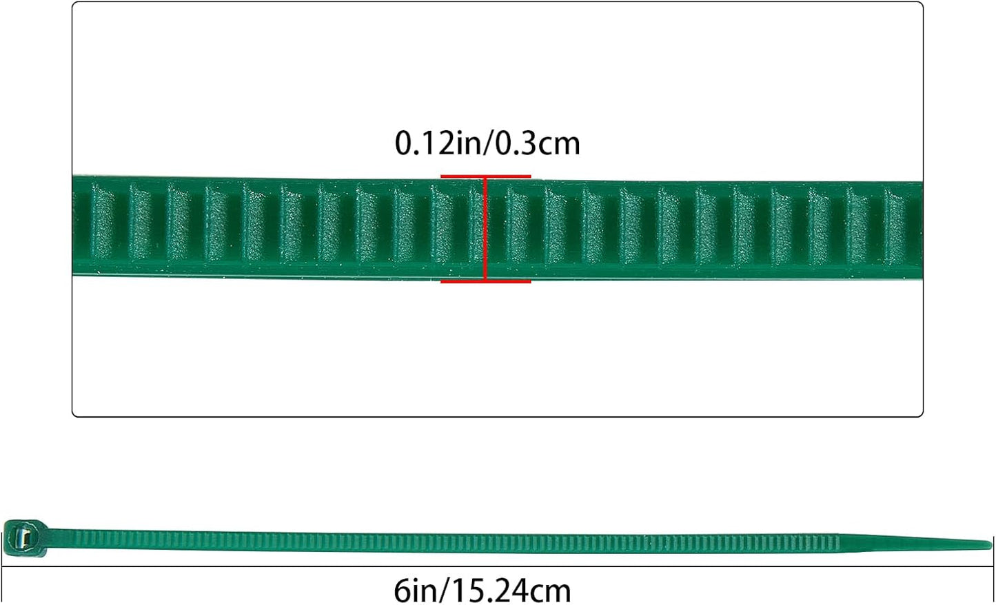 6 inch 3mm Dark Green Nylon Garden Cable Zip Ties Self Locking Cable Ties Twist Ties, Multi-Purpose Cable Tie (200 Pcs) Decoration Tie Wraps for Christmas Tree-VerdiqueGarden