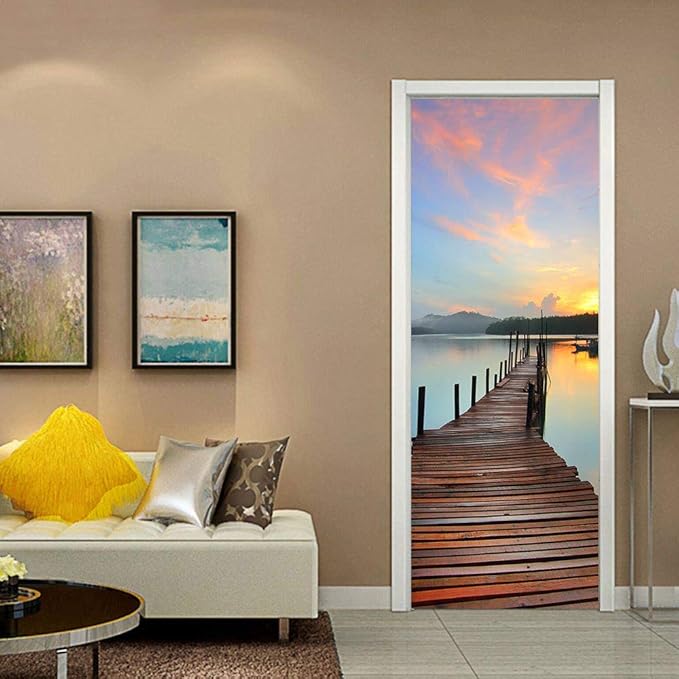 3D Door Stickers Murals - Peel and Stick Wallpaper - Self-Adhesive Decals - Removable PVC Waterproof - Bedroom, Living Room - 37.4" x 82.7"-VerdiqueGarden