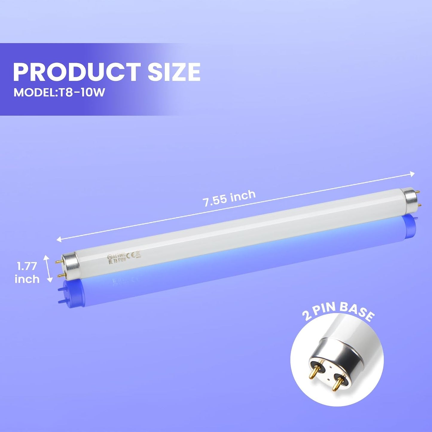 LiBa Bug Zapper Replacement UV Lamp Bulb - 10W Light Tubes, Compatible with 20W Indoor Electronic Mosquito Lamp, Suitable for LiBa Indoor Mosquito Zapper-VerdiqueGarden