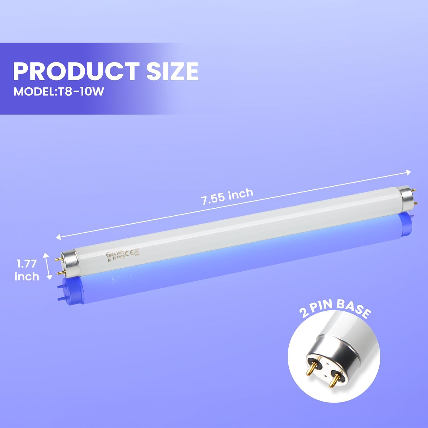 LiBa Bug Zapper Replacement UV Lamp Bulb - 10W Light Tubes, Compatible with 20W Indoor Electronic Mosquito Lamp, Suitable for LiBa Indoor Mosquito Zapper-VerdiqueGarden