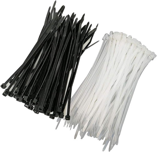 HS Narrow Zip Ties 4 Inch (600 Pack) Cable Ties in Black and White 18 Lbs Self-Locking Wire Ties Assortment for Electronics Cord Management-VerdiqueGarden
