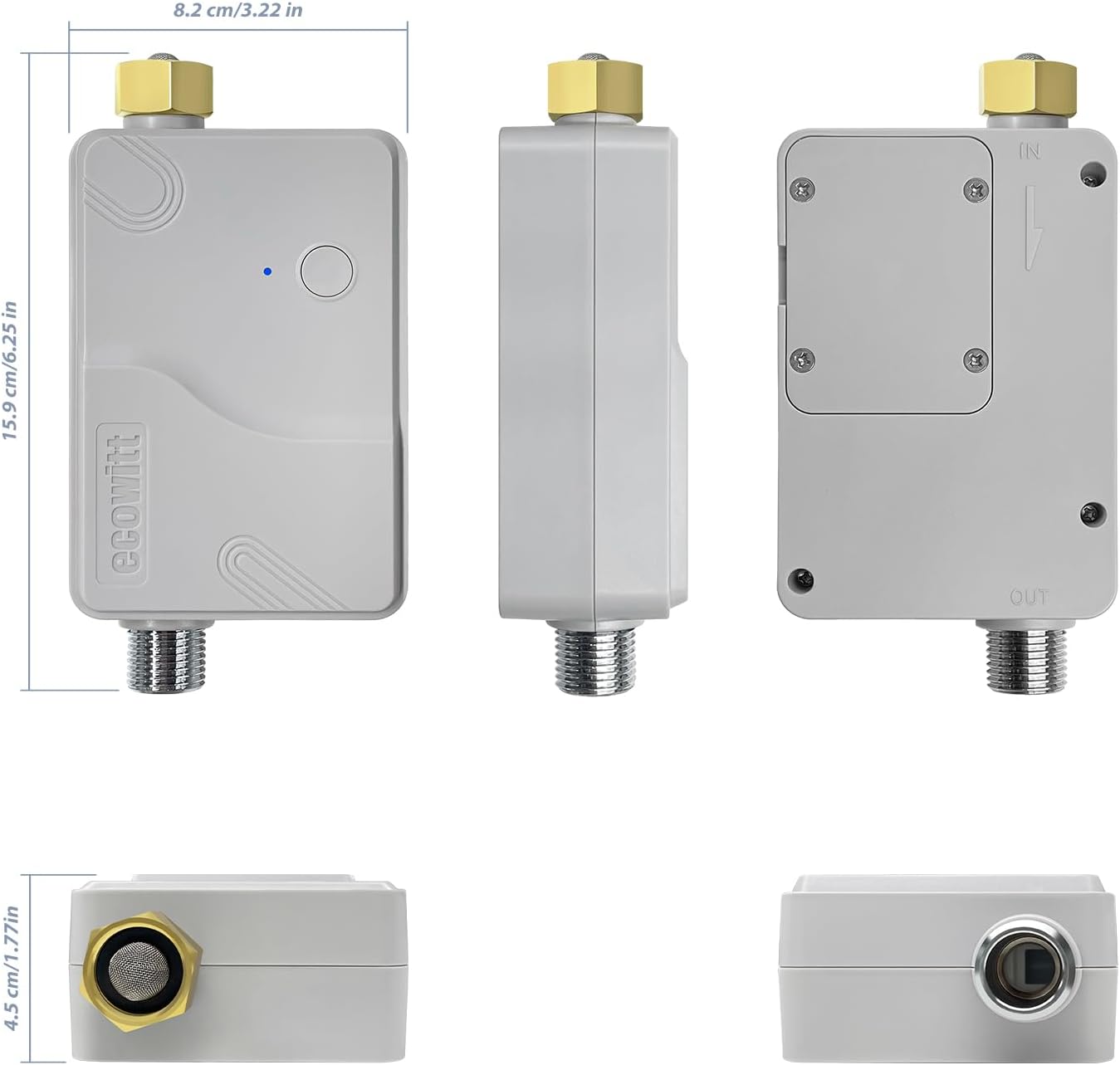 ECOWITT Wittflow Sprinkler Timer, WFC01 Smart Watering Timer, BSP Thread, Need to Connect to GW2000 Wi-Fi Hub, Built-in Water Flow Meter and Temperature Sensor, Intelligent Irrigation-VerdiqueGarden