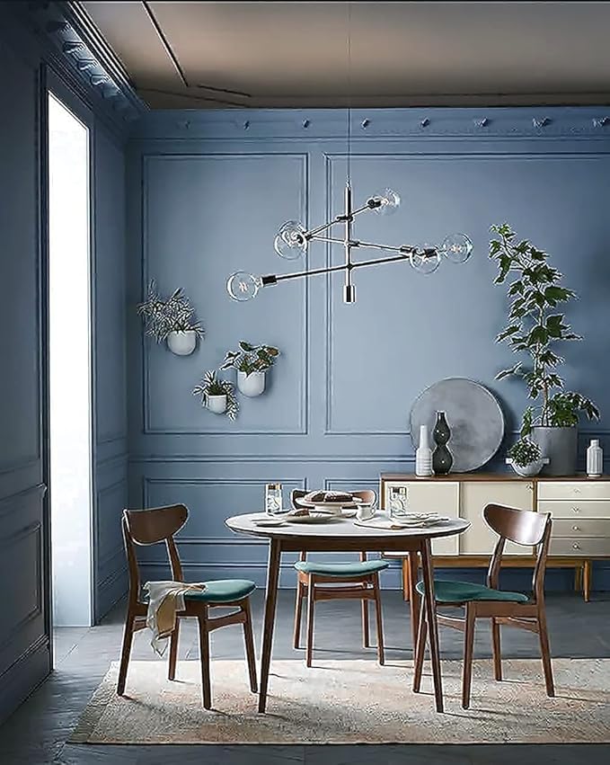 Dimoon 78.7''x17.7'' Blue Peel and Stick Wallpaper Contact Paper Modern Self Adhesive Wall Paper Removable Renter Friendly Textured Solid Color Shelf Cabinet Vinyl Roll (78.7''x17.7'',Blue Grey)-VerdiqueGarden