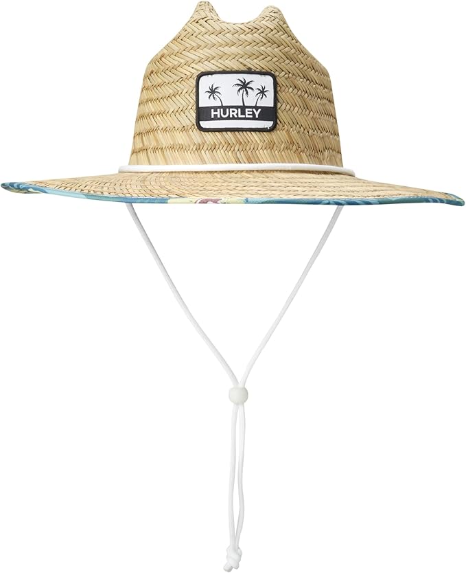 Hurley Women's Straw Hats - Real Straw Hat Medium Brim and Adjustable Chin Strap-VerdiqueGarden