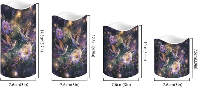 Ystardream LED Candle Set of 4 with Remote Control, Multicolor, Modern, Battery Operated, Tabletop, Indoor, 4/8H Timer, 12 Colors, 5.7 Inches Tall-VerdiqueGarden