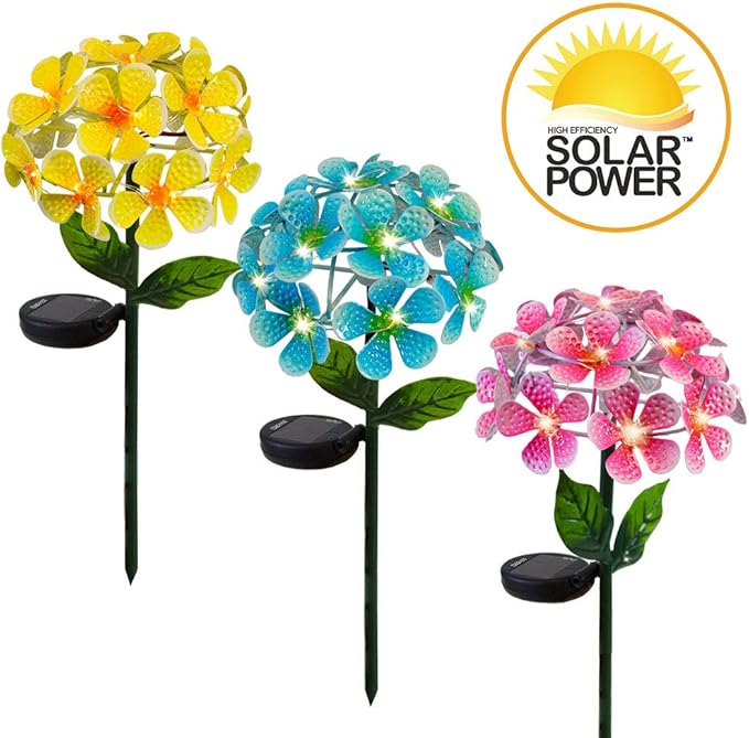 Solar LED Metal Flower Stake Light - Perfect for Your Garden, Patio, Walkway, or Outdoor Living Area - Includes 1 Flower Light-VerdiqueGarden