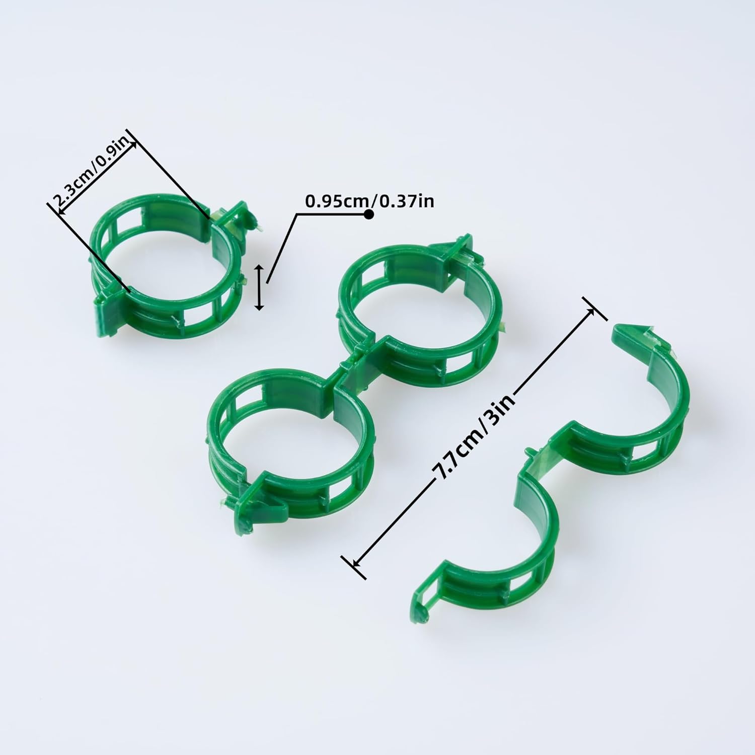 300 Pcs Plant Support Clips,Plastic Clips for Securing Plants,Tomato Vine Clips,Plant Fixing Clips,Garden Clips for Climbing Plants,Grape and Vine Vegetables (300, Green)-VerdiqueGarden