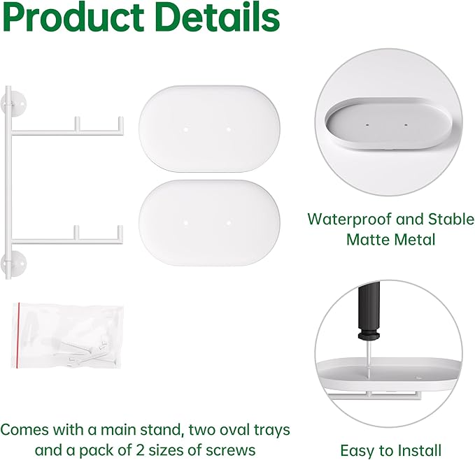 Rotating Window Plant Shelves for Multiple Plants Indoors,2-tier Metal Corner White Plant Stand Holder Floating Plant Shelf for Wall，Windows Sill Gifts for Plant Lovers to Enhance Home Decor-VerdiqueGarden