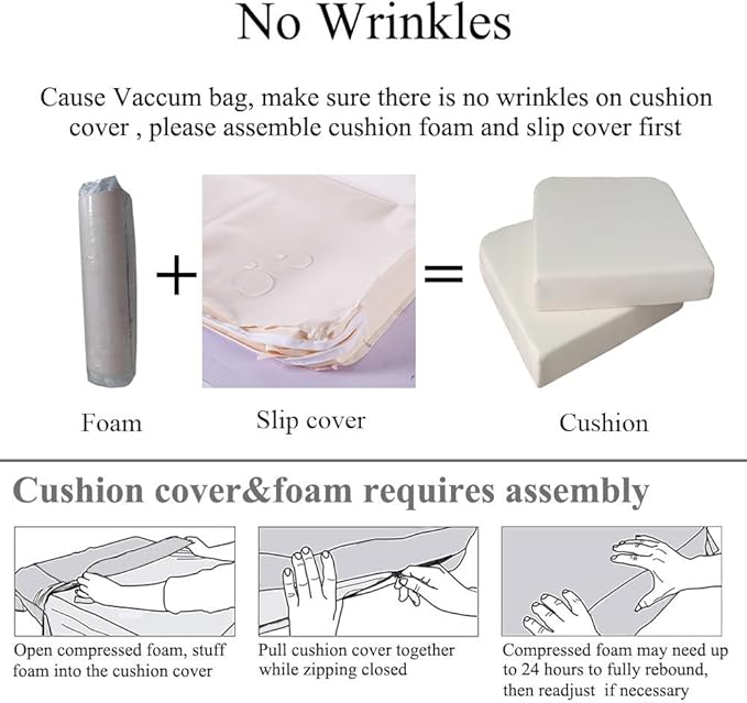 Patio Chair Cushions Non Slip Bottom Chair Pad with Ties Waterproof Square Outdoor Seat Cushion Replacement for Garden Swing Furniture Set of 2 18 x18 Inch, Beige-VerdiqueGarden