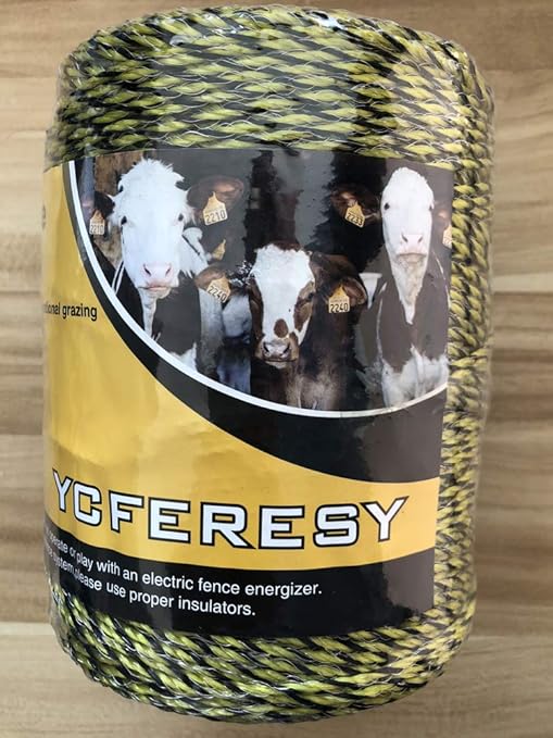 Electric Fence Polywire 1312 Feet，400 Meter，6 Stainless Steel Strands for Reliable Conductivity and Rust Resistance，Portable Electric Fence Rope-VerdiqueGarden