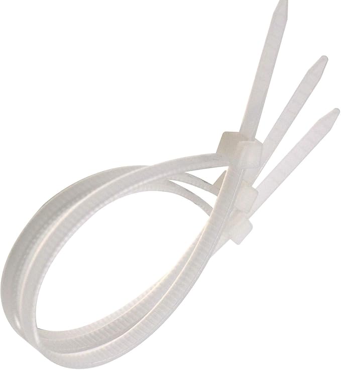 4 Inch White Zip Ties (1000 Pieces), 18lb Strength, Nylon Cable Wire Ties