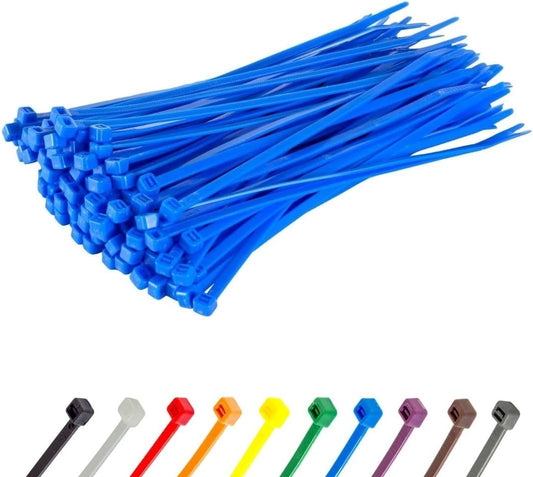 GTSE 8 Inch Blue Zip Ties, 100 Pack, 18lb Strength, UV Resistant Strong Nylon Cable Ties, Self-Locking 8" Tie Wraps-VerdiqueGarden