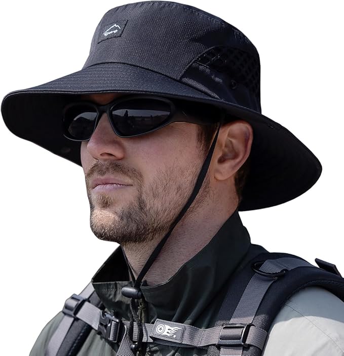 Fishing Hat, UPF50+ Wide Brim Sun Hat for Men Women, UV Protection Hiking Beach Bucket Hats Summer Safari Hat-VerdiqueGarden