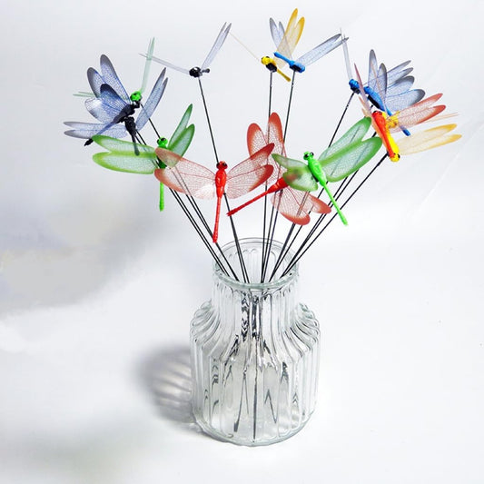 20Pcs Dragonfly Stakes, 9.8inch Dragonfly Garden Ornaments 3D Dragonfly Patio Decor Party Supplies for Indoor, Outdoor, Yard, Christmas Decor-VerdiqueGarden