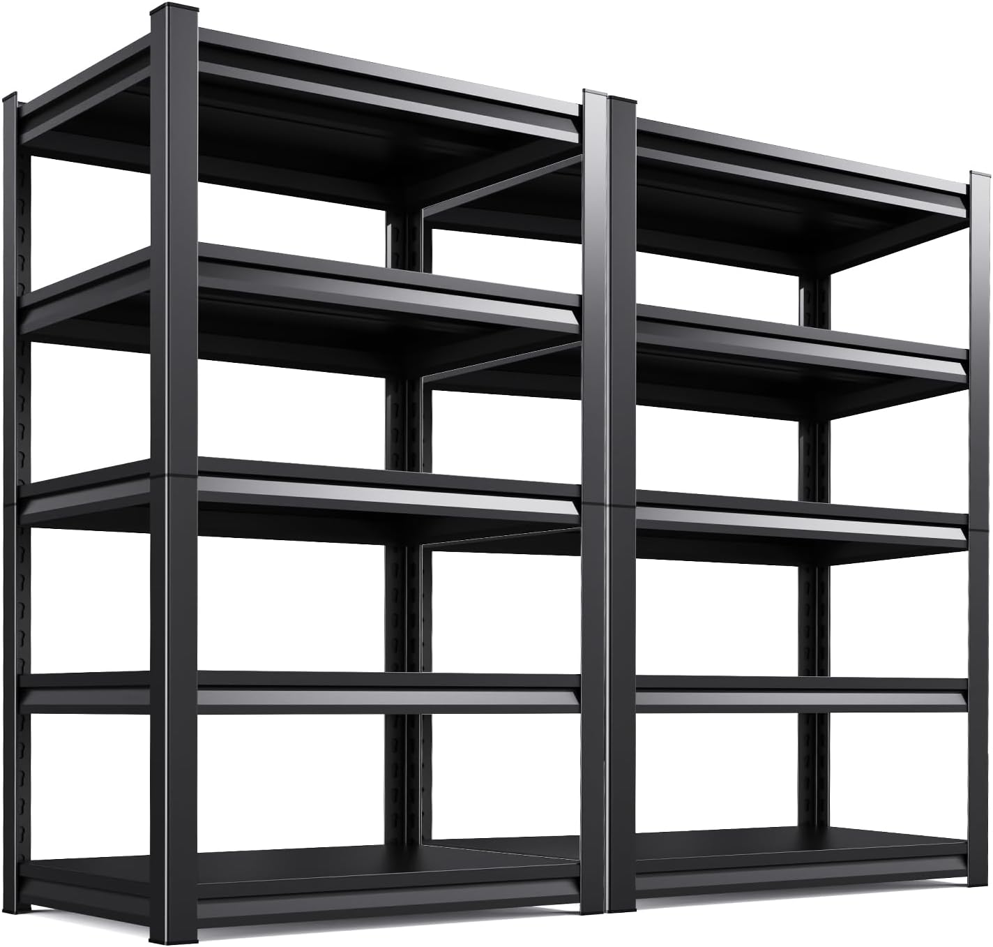 93''HStorage Shelves,5 Tier Garage Shelving 3500LBS Heavy Duty,Metal Shelves Adjustable Industrial Shelving Units,Rustproof Shelf Rack 93''H*45.7''W*19.7''D,2 Pack-VerdiqueGarden