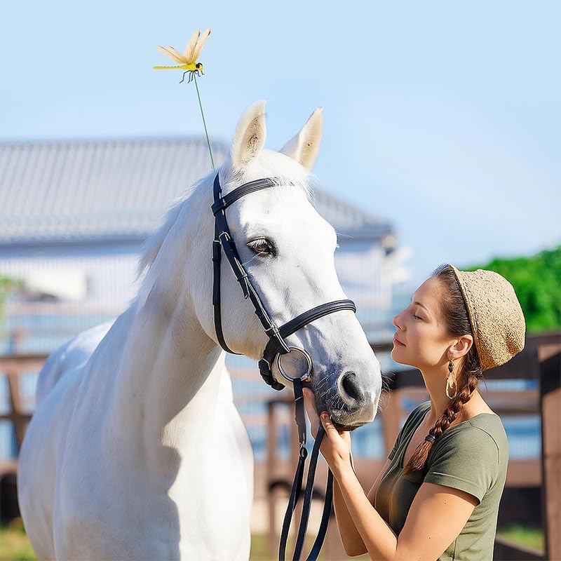 Indoor & Outdoor Fake Dragonfly Rod Clip, Dragonfly Clip Bug, 3D Artificial Dragonfly Hat Clips, Simulated Patio Decor Gardening, Multicolor Waterproof, Easy Attachment (8 Pcs)-VerdiqueGarden