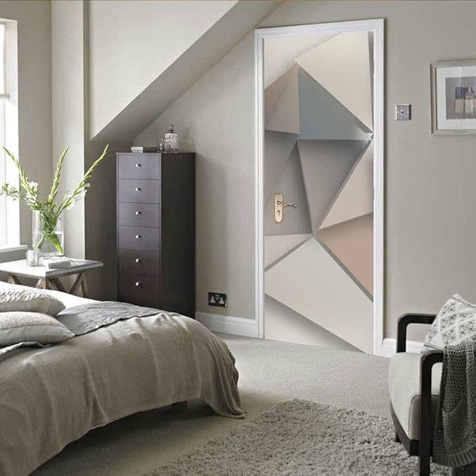 3D Peel and Stick Murals - Three-dimensional Wallpaper - Self-adhesive Removable PVC Waterproof Door Poster for Bedroom Living Room Wall Decoration 31.5 x 78.7 inch-VerdiqueGarden