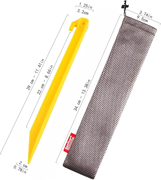 10-Pack Plastic Tent Stakes – 12-Inch Heavy Duty Canopy Anchoring Pegs for Camping, Gardening, Landscaping, Backpacking – Lightweight, Rust-Proof, Reusable Camping Stake-VerdiqueGarden