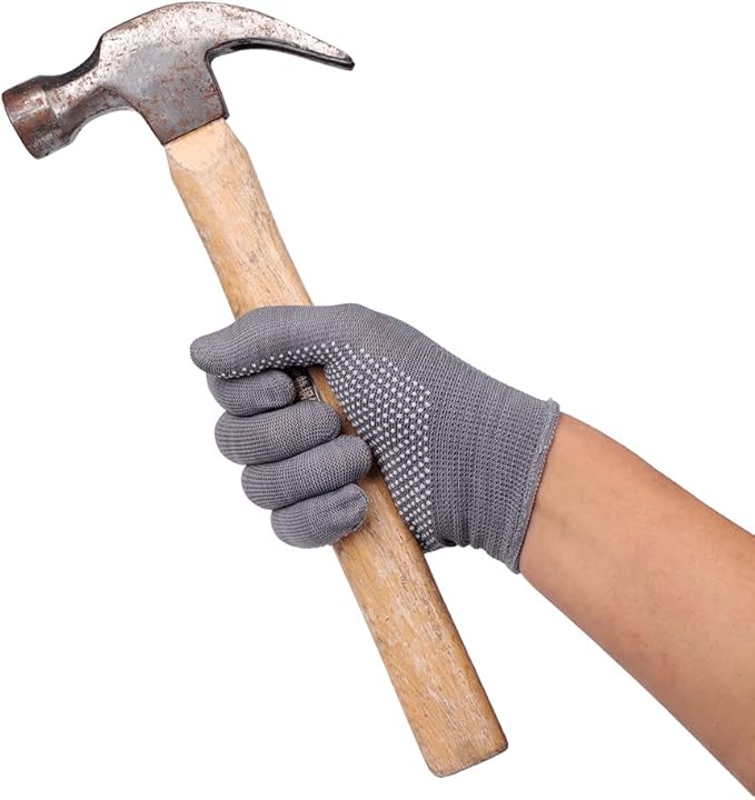 24Pcs Work Gloves Anti-slip Knitted Stretchy Cloth Glove Thin Moist Glove Liners-VerdiqueGarden