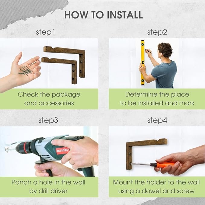 2-Piece Set of Plant Hooks for Wall 6 Inch - L-Shaped Mounted Wooden Plant Hook - Indoor and Outdoor Bracket Plant Hanger for Planters, Lanterns, Bird Feeders and Plant Basket (Walnut)-VerdiqueGarden