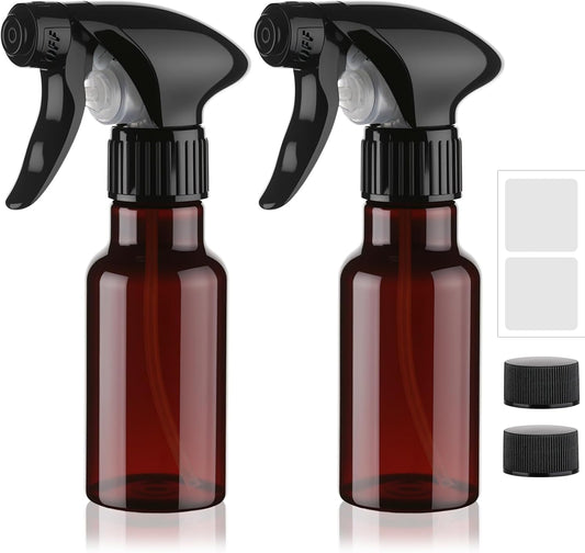 Spray Bottles 4oz/120ml Plastic Small Spray Bottle for Hair Mist/Stream Spraying Heavy Duty Empty Water Spray Bottles for Cleaning Solutions, Plants 2 Pack (Brown)-VerdiqueGarden