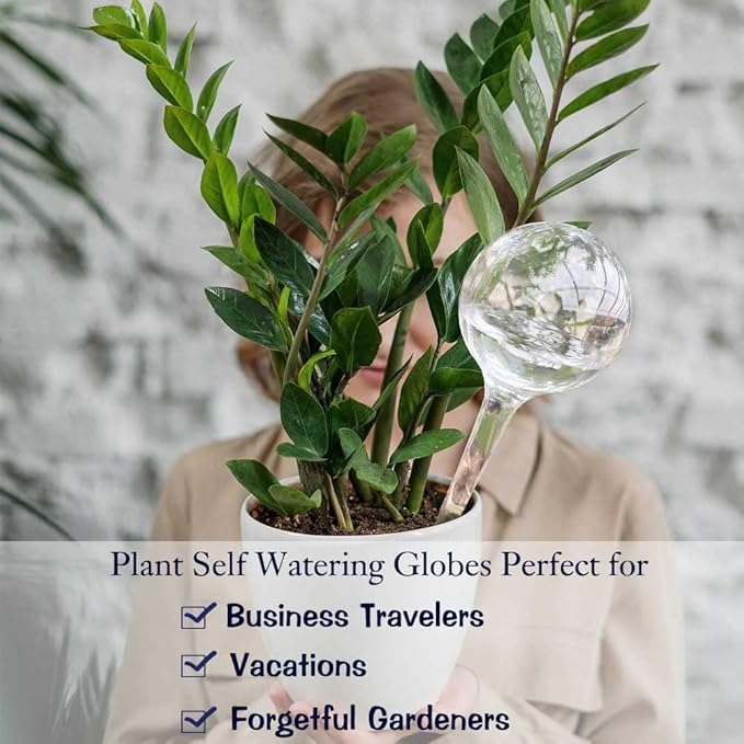 10pcs Plant Watering Devices, Planter Self Watering Globes for Home Potting, Plastic Garden Flower Plant Watering Spikes Automatic Plant Waterer System Set Suit for All Indoor Outdoor Plant-VerdiqueGarden