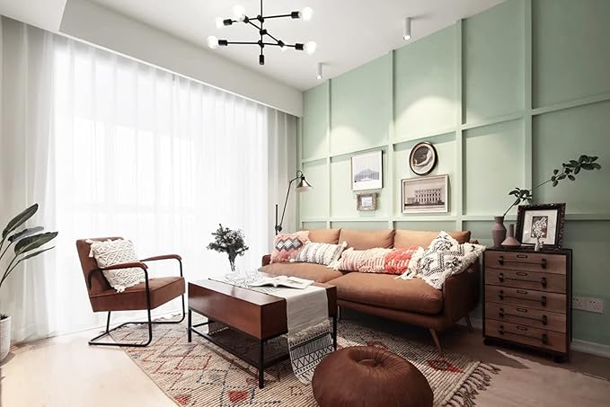 Dimoon 118''x17.7'' Green Peel and Stick Wallpaper Contact Paper Modern Self Adhesive Wall Paper Removable Renter Friendly Textured Solid Color Shelf Cabinet Vinyl Roll (118''x17.7'',Palegreen)-VerdiqueGarden