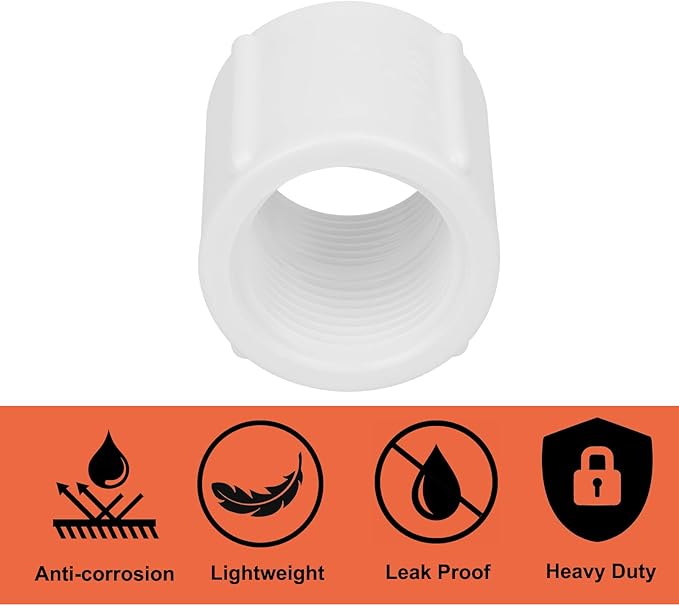 10Pack 1" Double Female Thread PVC Pipe Coupling Adapter Pipe Fitting Connector (Female x Female) SCH40 1Inch PVC Female Threaded Pipe Coupling for Sprinkler,Irrigation,Swimming Pools-VerdiqueGarden