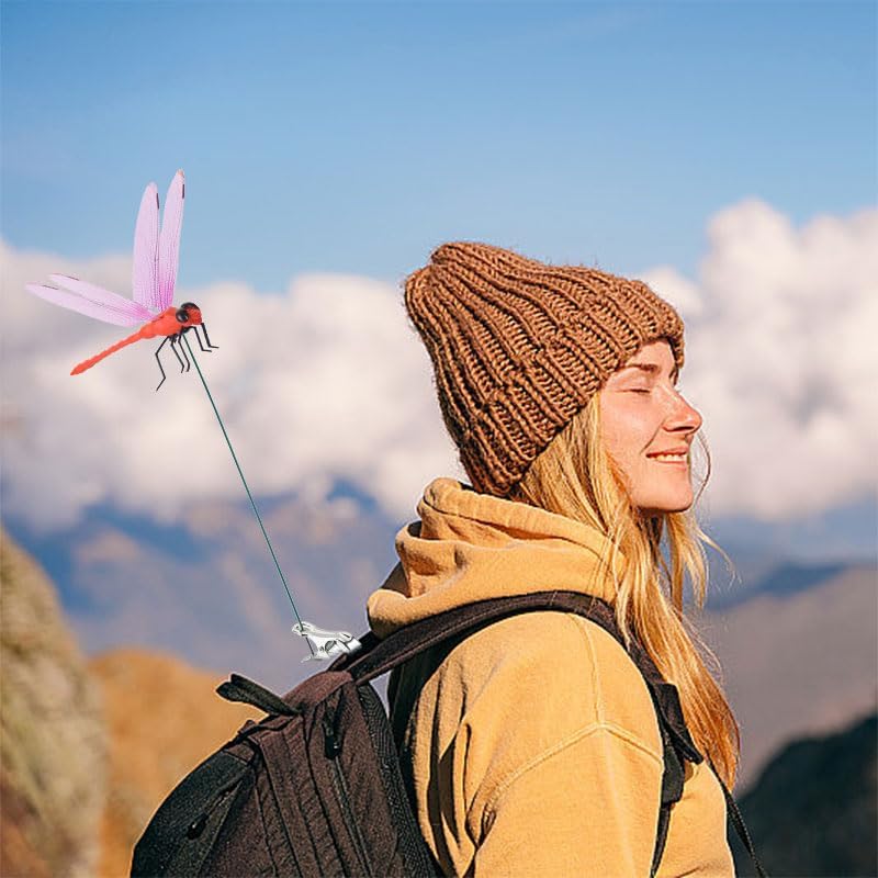 Spiritlele 12 PCS Fake Dragonfly Clip Colorful Hat Clip 3D Dragonfly Garden Decor for Patio Outdoor Indoor-VerdiqueGarden
