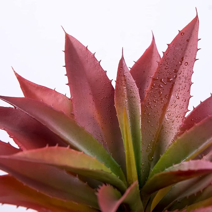 Veryhome Succulents Plants Artificial Aloe Plant, 12.5Inch Large Faux Succulents Unpotted, Premium Crafting DIY Greenery Decor for Indoor & Outdoor(Red)-VerdiqueGarden