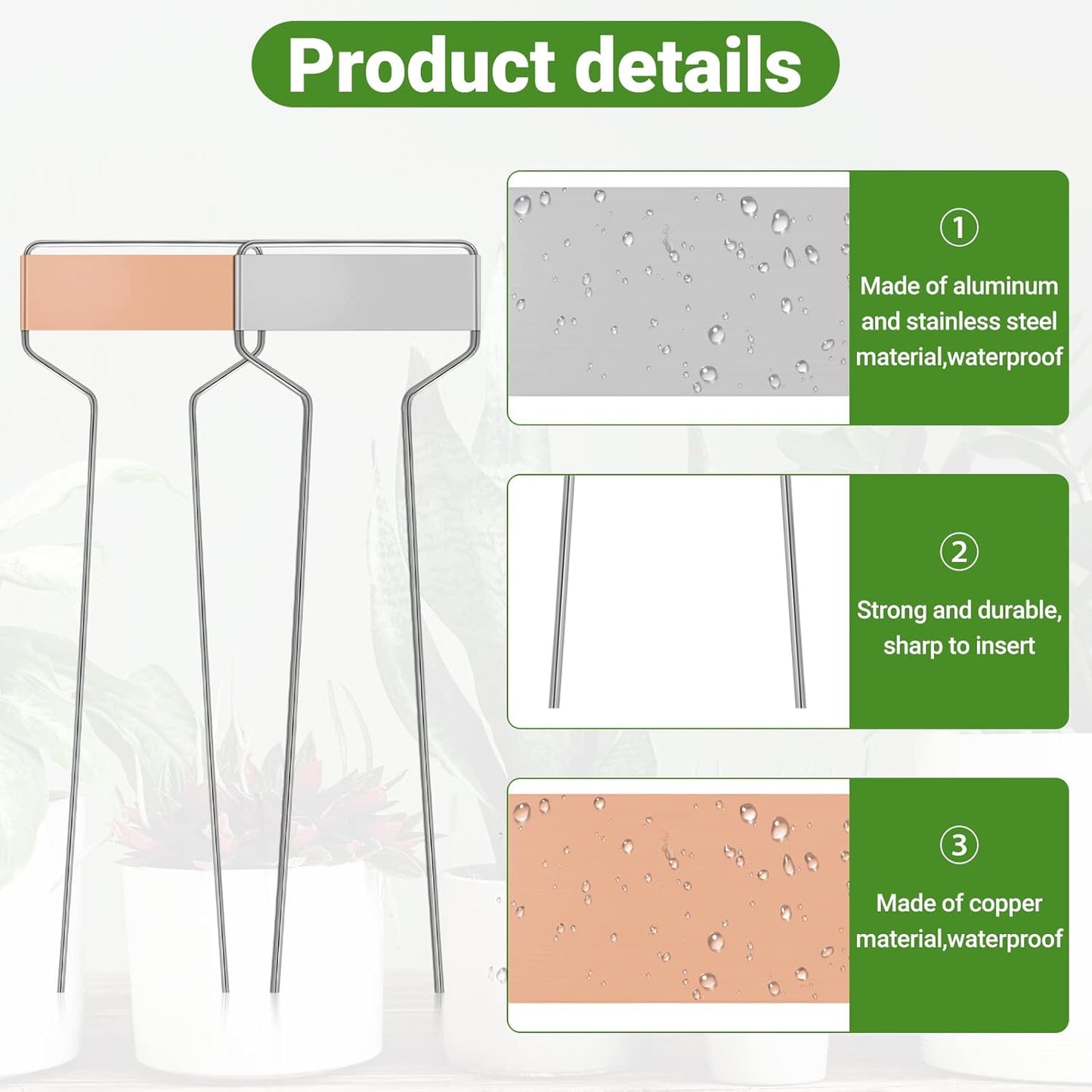 80 Pcs 10" High Plant Labels, Include 40 Copper Metal Plant Tags and 40 Weatherproof Garden Aluminum Markers Bulk with Marker Pen Reusable Seedling Sign Nursery Tag for Outdoor Herb Vegetable Flower-VerdiqueGarden