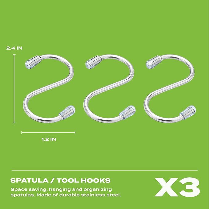 Griddle Accessories Kit for Blackstone and Camp Chef - 6 Pieces Griddle Spatula Set with 4x8 Inches Supersize Griddle Flipper, Turner, Metal Spatulas, Bottles & Hooks for Hibachi Grilling-VerdiqueGarden