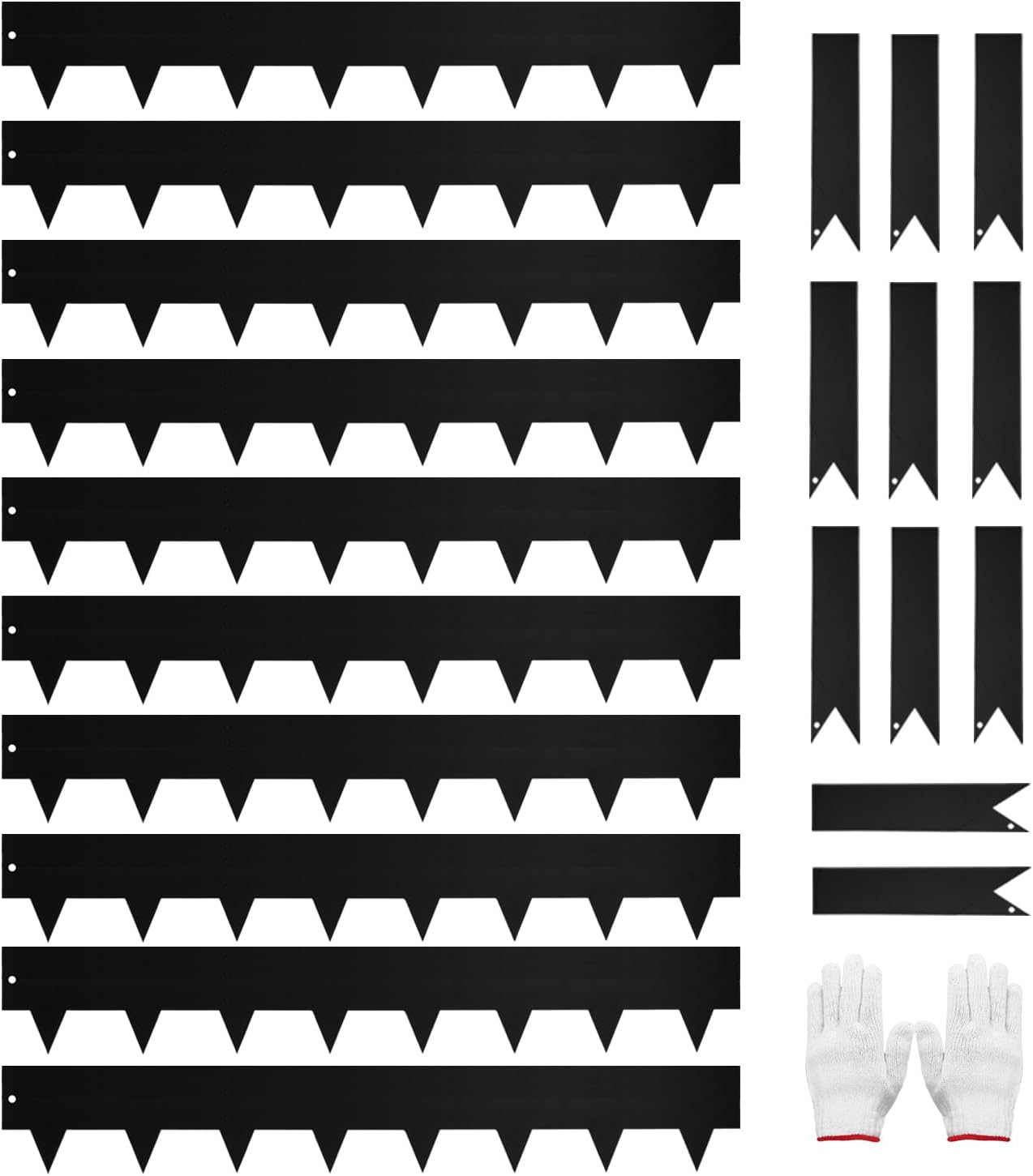 Hugeleaf Metal Landscape Edging, 40” L x 6.5” H Metal Edging for Landscaping with 11Pcs Stakes, Metal Garden Edging Pack of 10 (33 Feet Total Length)-VerdiqueGarden