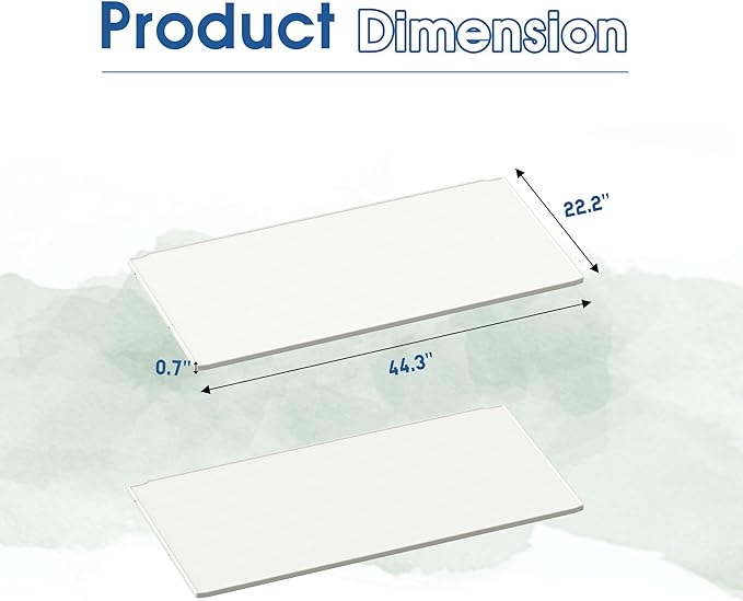Greesum Shelf of Outdoor Horizontal 27 ft Storage Sheds, for Waterproof and UV Protection 150 Gallon Deck Box, 2 Shelves (Without Shed), White-VerdiqueGarden