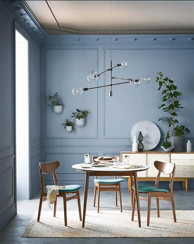 Dimoon 236''x17.7'' Blue Peel and Stick Wallpaper Contact Paper Modern Self Adhesive Wall Paper Removable Renter Friendly Textured Solid Color Shelf Cabinet Vinyl Roll (236''x17.7'',Light Grey Blue)-VerdiqueGarden