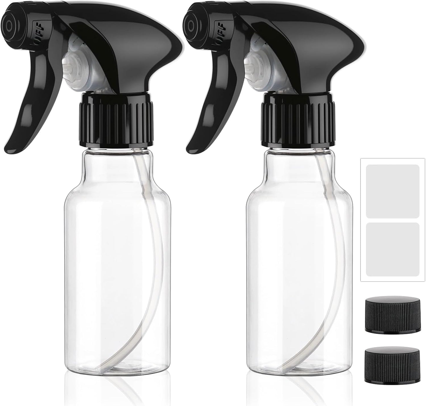 Spray Bottles 4oz/120ml Plastic Small Spray Bottle for Hair Mist/Stream Spraying Heavy Duty Empty Water Spray Bottles for Cleaning Solutions, Plants 2 Pack (Clear)-VerdiqueGarden