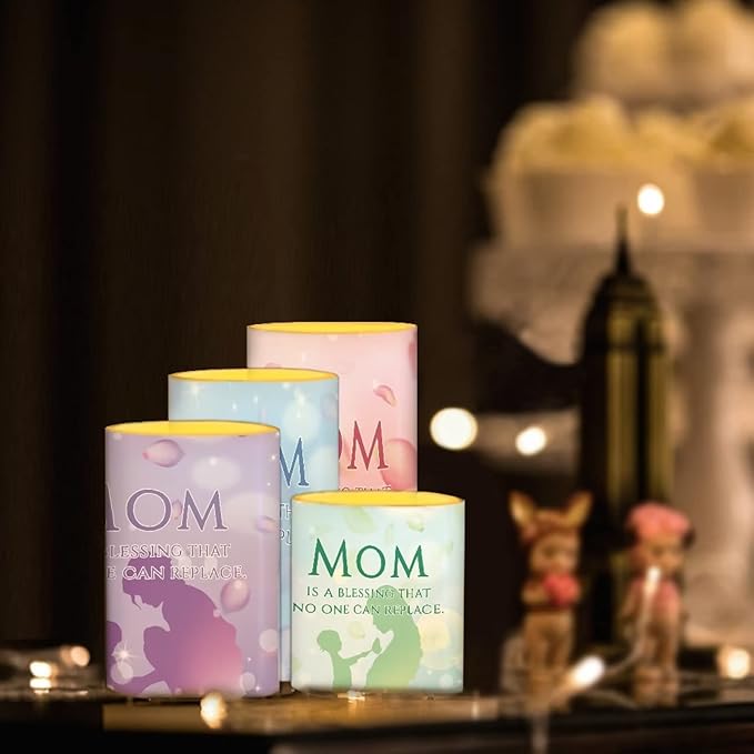 Mother's Day Colorful Flameless Candles Battery Powered with Multicolor Timer Remote Control Everlasting Fake Candles for Party Garden Indoor Outdoor Mother's Day Party Decor for Mom-VerdiqueGarden