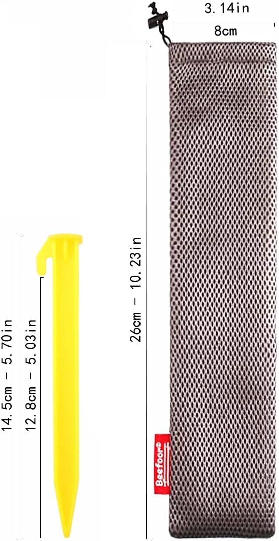 10-Pack Plastic Tent Stakes – 6-Inch Heavy Duty Canopy Anchoring Pegs for Camping, Gardening, Landscaping, Backpacking – Lightweight, Rust-Proof, Reusable Camping Stake-VerdiqueGarden