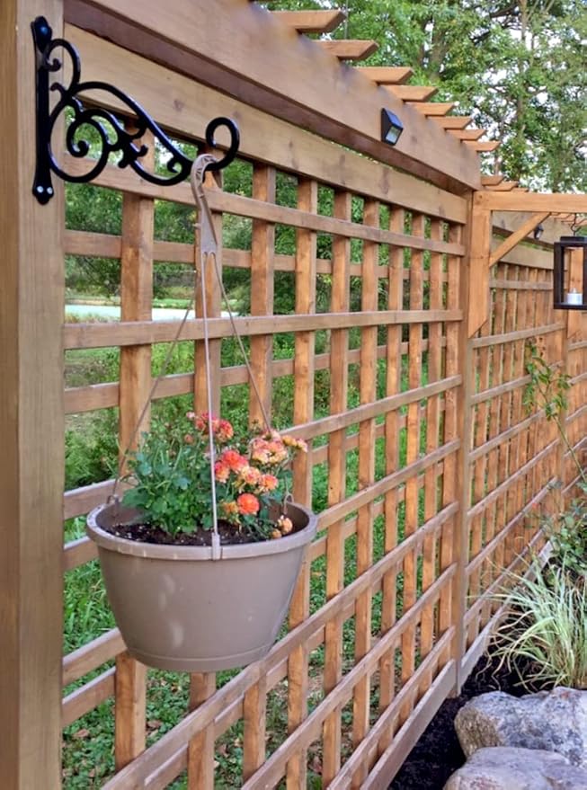 11-Inch Outdoor Decorative Metal Wall Hook for Hanging Lantern Plant Bird Feeder, Black-VerdiqueGarden