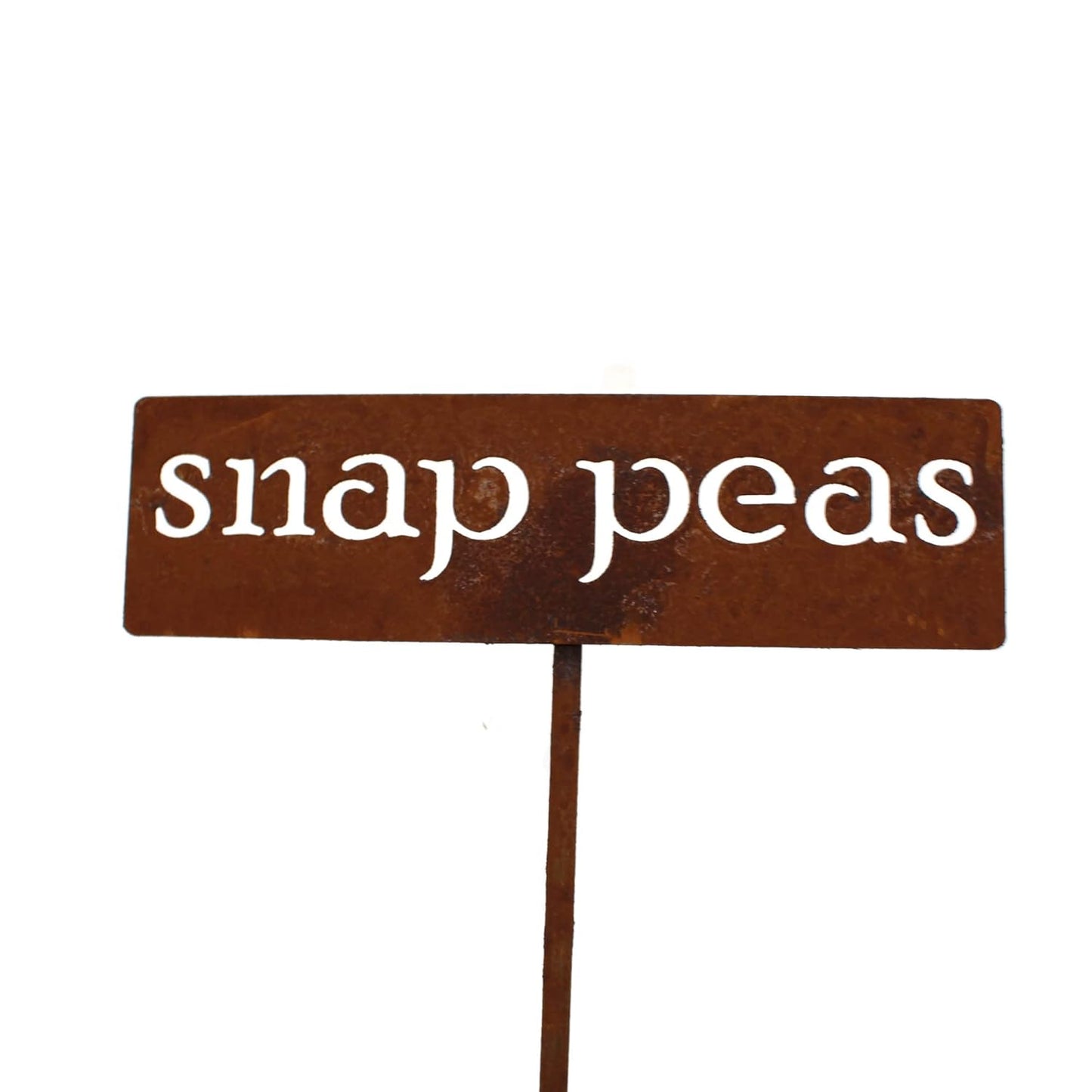 Classic Metal Garden Markers 19 Inches Tall (snap peas, Naturally Rusted)-VerdiqueGarden