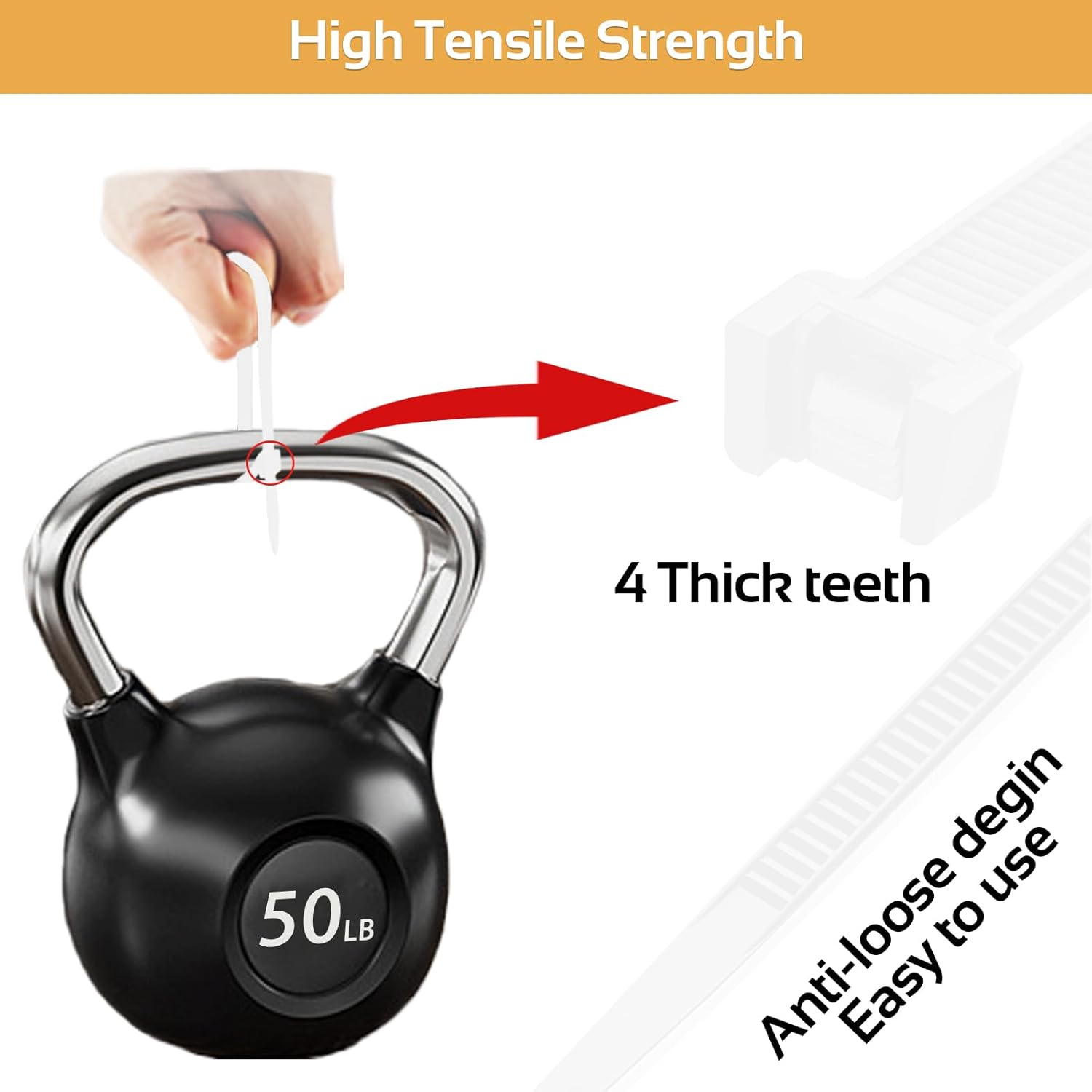 5000pcs 8Inch White Cable Tie,Nylon Zip Ties,Industrial Grade,50 Pounds Tensile Strength,UV Resistant,Heavy Duty,for Home,Garden Trellis,Office,Garage and Workshop-VerdiqueGarden