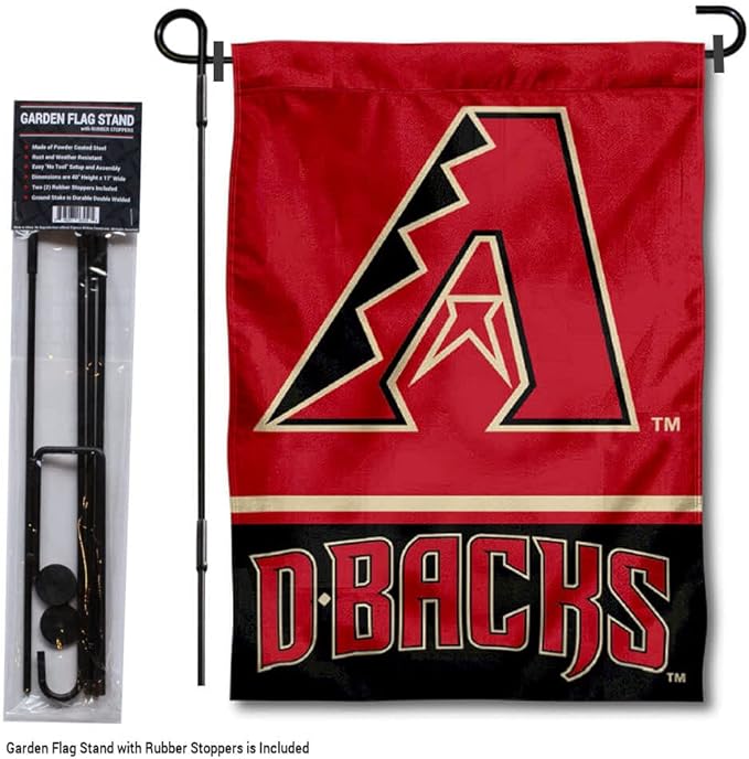 WinCraft Arizona Diamondbacks Garden Flag with Stand Holder-VerdiqueGarden