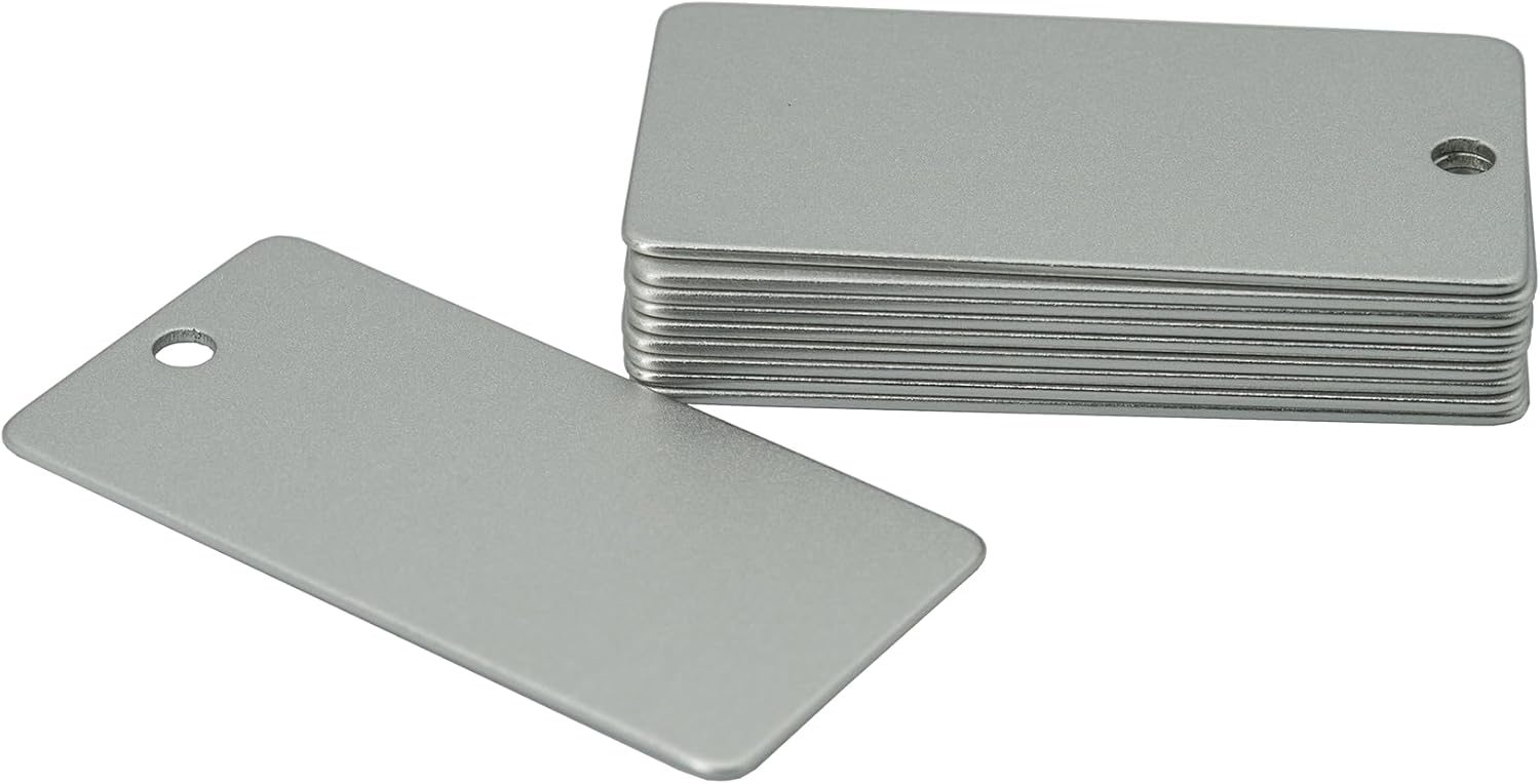 StayMax Anodized Aluminum Engraving Blanks 1x2 Inch 50 Pack (Silver)-VerdiqueGarden