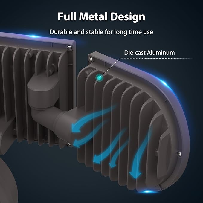 iMaihom 100W Motion Sensor LED Security Light, 9000LM Super Bright Flood Lights Outdoor, 6500K Exterior Floodlight, IP65 Waterproof, 3 Head Adjustable Motion Detector Light for Yard Garage (Brown)-VerdiqueGarden