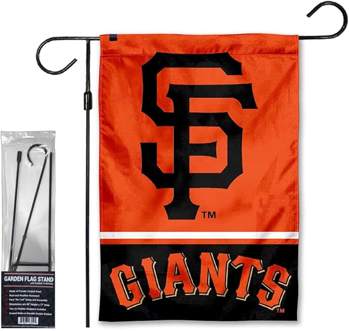 WinCraft Giants Garden Flag with Stand Holder Flagpole-VerdiqueGarden