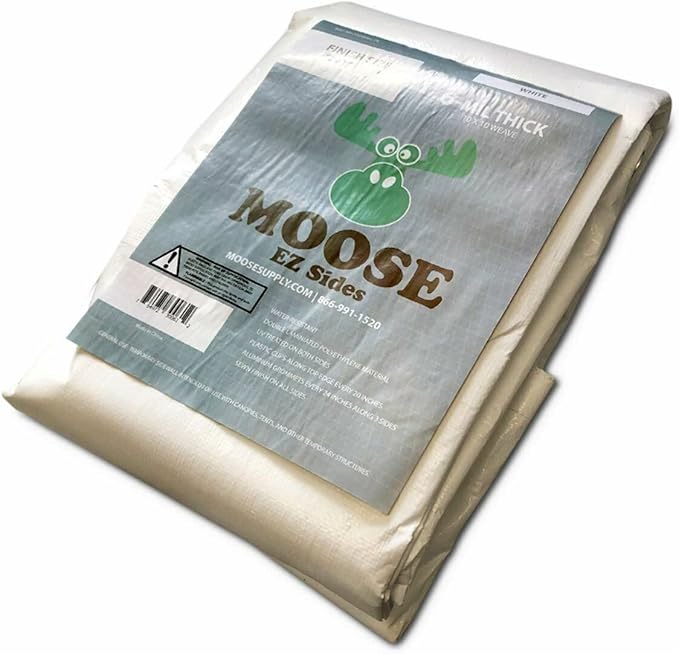 10' x 20' Economy Sidewall Kit for Canopy Tent, Complete Set of (2) White 10' and (2) 20' Side Walls for 7' Foot Height Party Frame and Outdoor Pole Tents, Tent Not Included-VerdiqueGarden