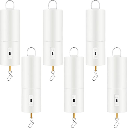 Therwen 6 Pcs Ornament Spinner Battery Operated Wind Spinner Motor Rotator Disco Ball Motor Outdoor Hanging Ornament for Halloween Mardi Gras Decoration, No Battery(White)-VerdiqueGarden